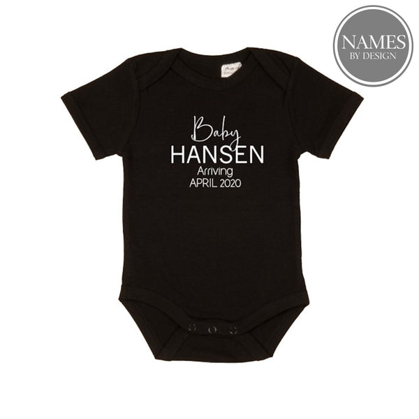 Baby Announcement Short Sleeve Bodysuits Personalised Clothing
