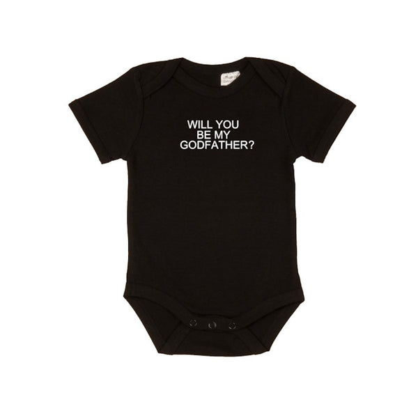 Will You Be My Godfather Short Sleeve Bodysuits