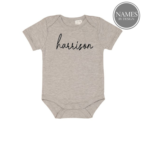 Cursive Name Short Sleeve Bodysuits Personalised Clothing