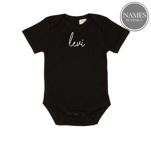 Cursive Name Short Sleeve Bodysuits Personalised Clothing